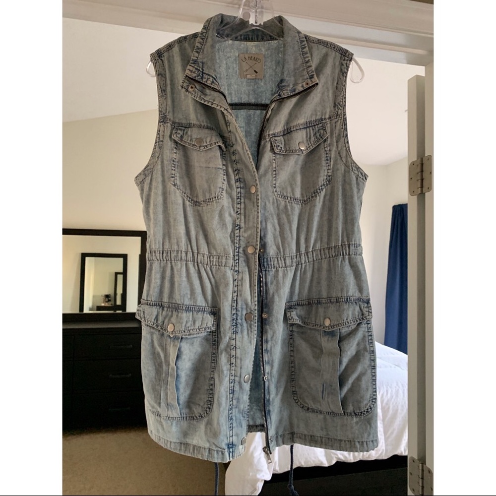 LA Hearts Jean Vest Jacket - Large